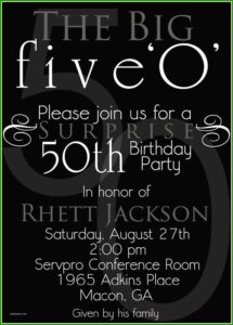 Surprise 50th Birthday Invitation Templates Free Download