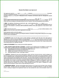 Template Of Lease Agreement