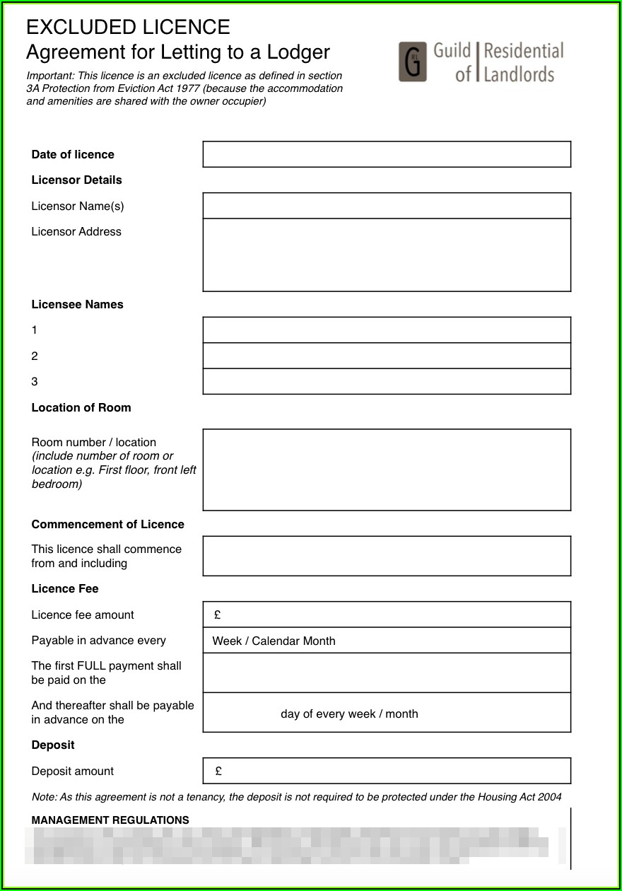 Tenancy Agreement Template Free Download Pdf