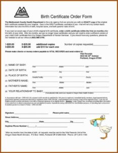 Texas Birth Certificate Request Form