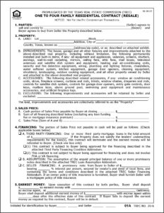 Texas Real Estate Contract Forms