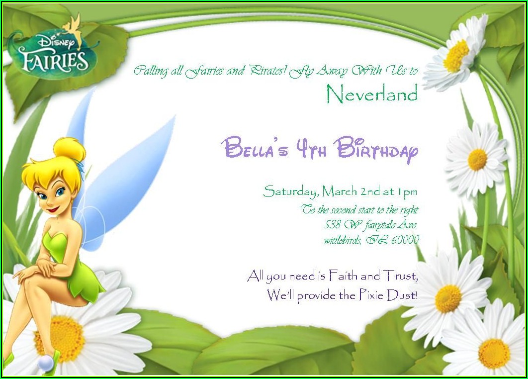 Tinkerbell Invitation Template Free Download