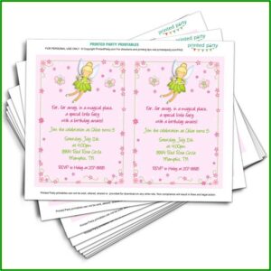Tinkerbell Template Invitations