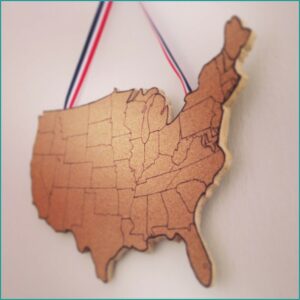 Usa Map On Cork Board