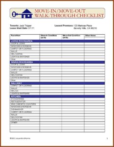 Walk Through Form For Rental Property
