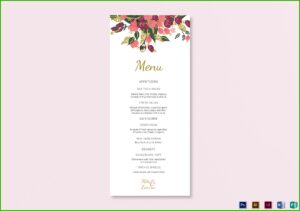 Wedding Menu Card Design Templates