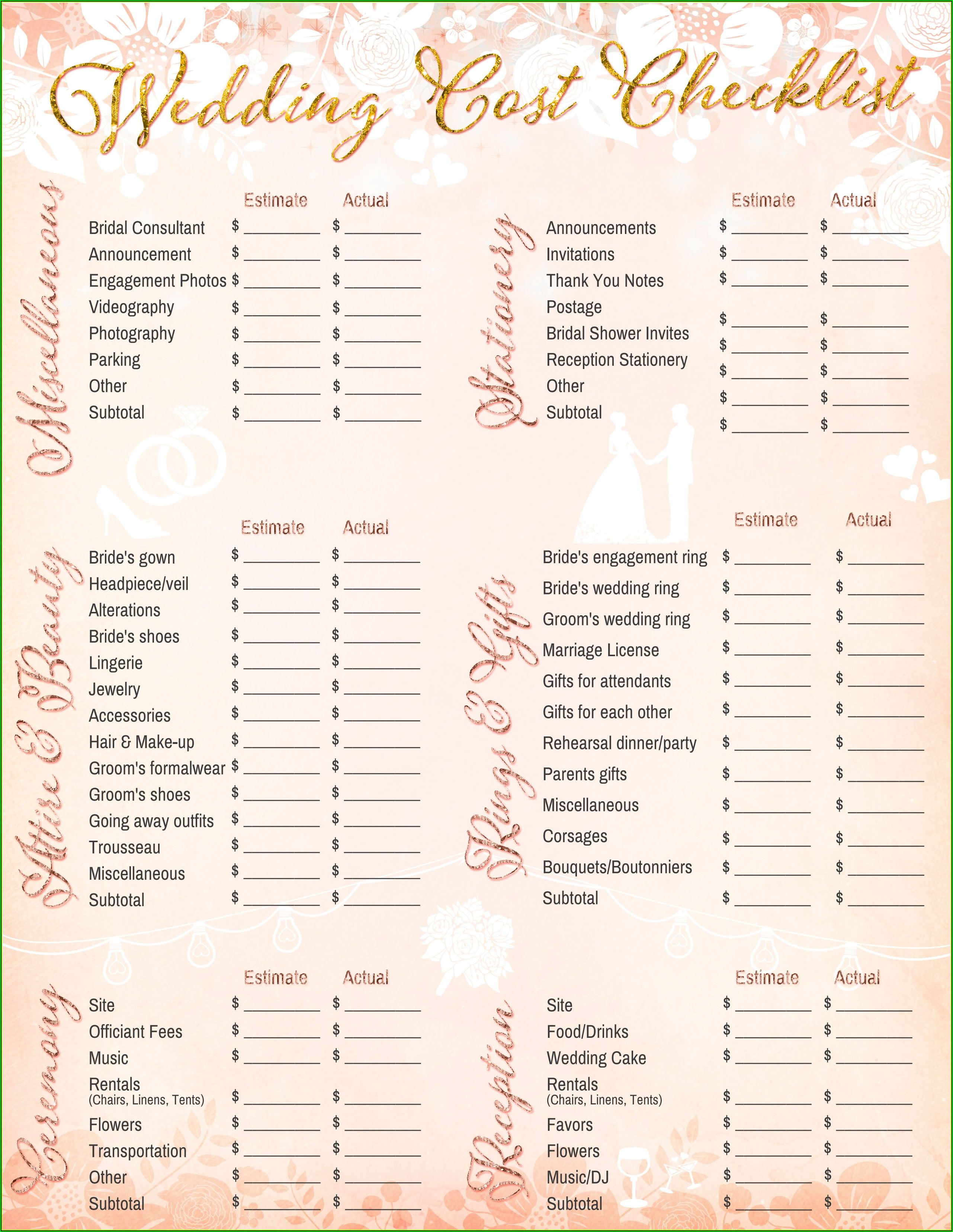 Wedding Planning Checklist Template Pdf