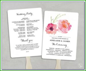 Wedding Program Fan Template Microsoft Word