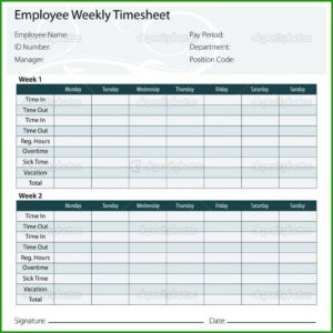 Weekly Timesheet Template Excel Free Download