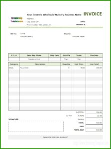 Wholesale Invoice Template