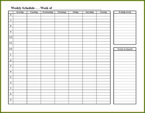 Work Schedule Monthly Excel Template