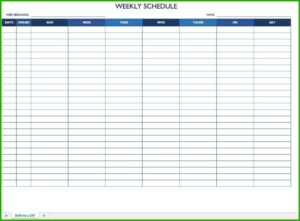 Work Schedule Monthly Template