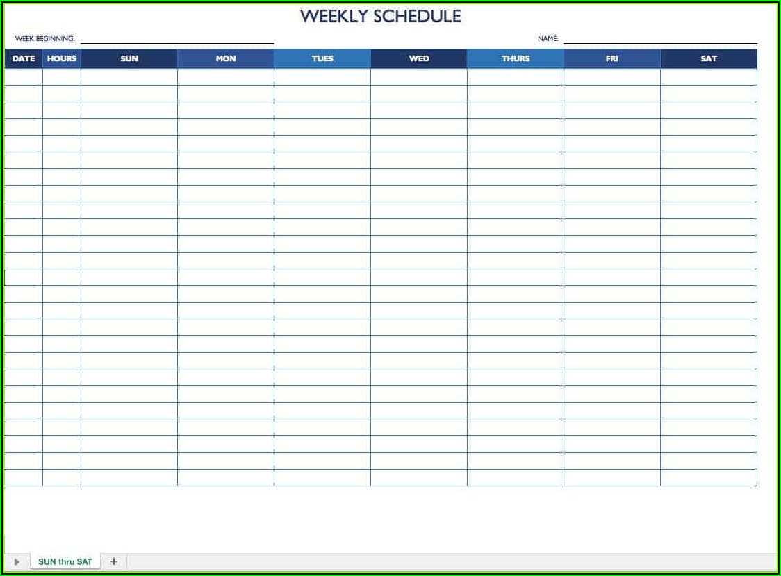 Work Schedule Monthly Template