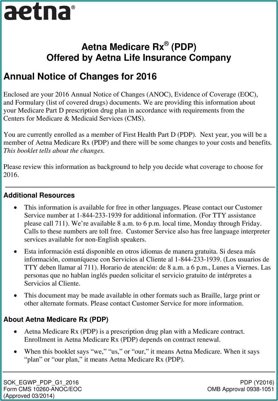 Aetna Medicare Advantage Disenrollment Form