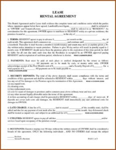 Apartment Rental Lease Agreement Sample