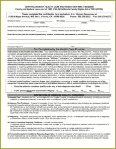 California Fmla Form For Family Member