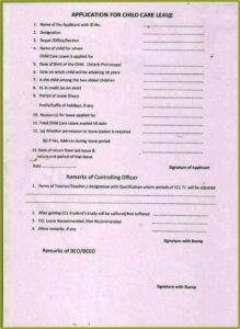 Child Care Leave Affidavit Format