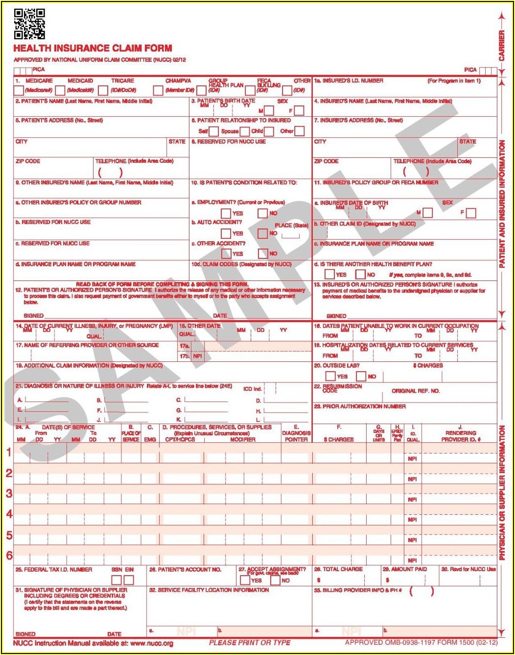Cms (hcfa) 1500 And Ub 92ub 04 Medical Claim Forms