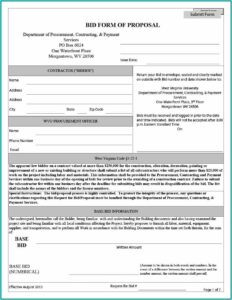 Construction Bid Form Excel