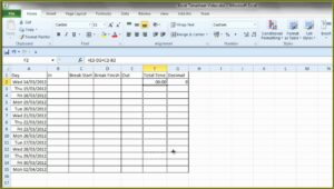 Daily Time Sheet Format In Excel