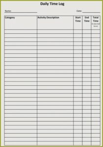 Daily Time Sheet Format In Word