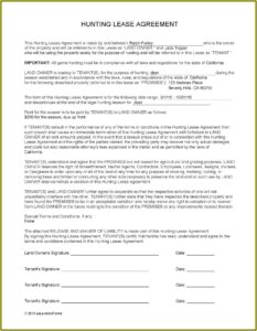 Deer Lease Forms Texas