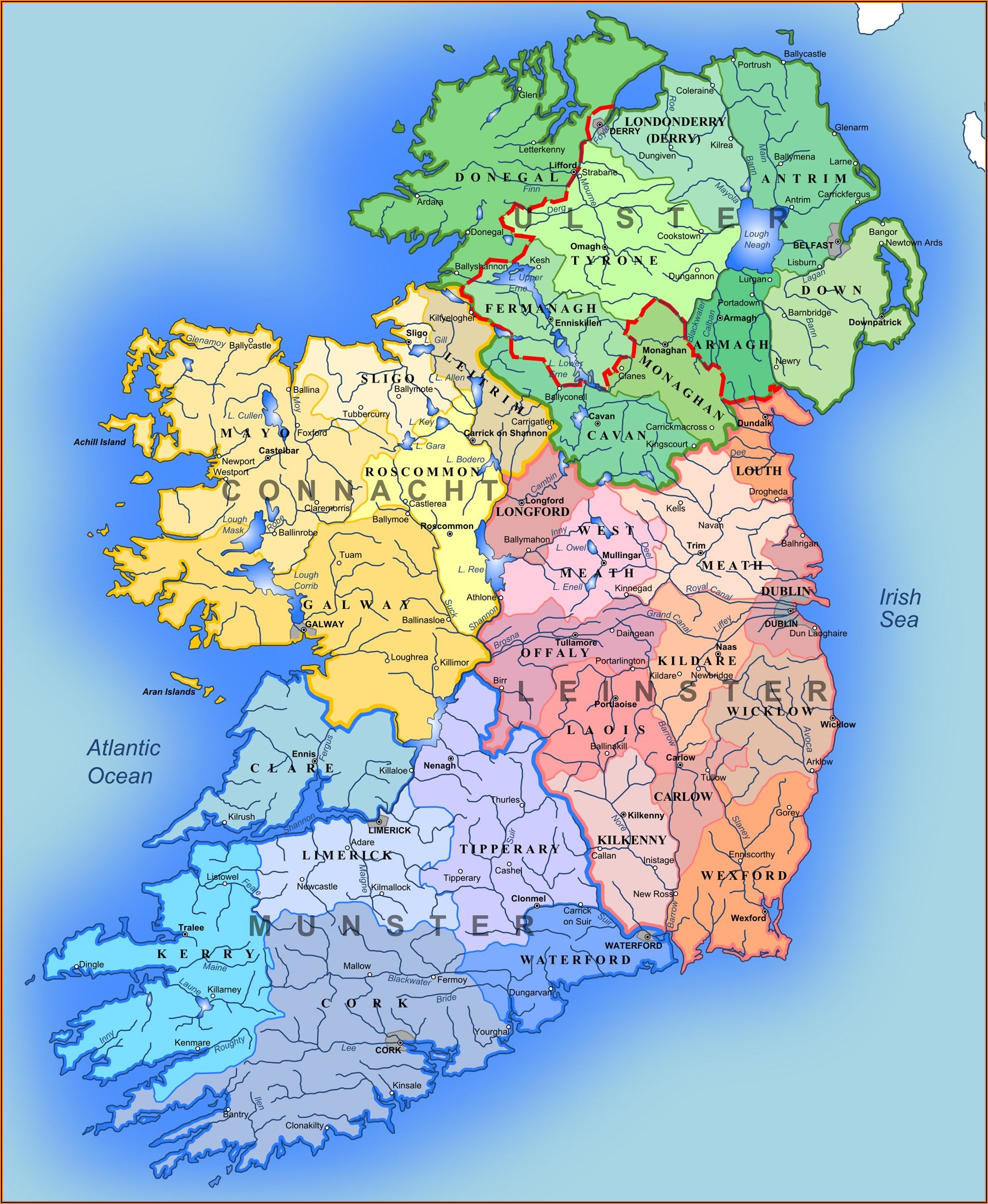 Detailed Map Of Donegal Ireland