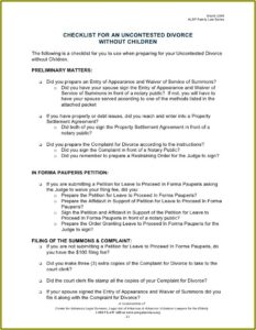 Divorce Final Judgement Packet