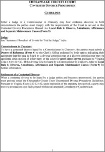 Divorce Forms Chesapeake Va