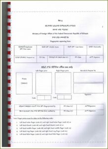 Ethiopian Passport Renewal Application Form In Usa