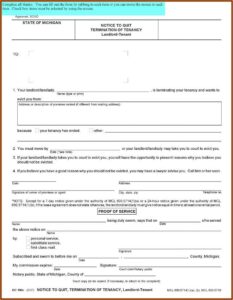 Eviction Notice Michigan Form