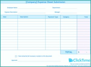 Expense Report Example Excel