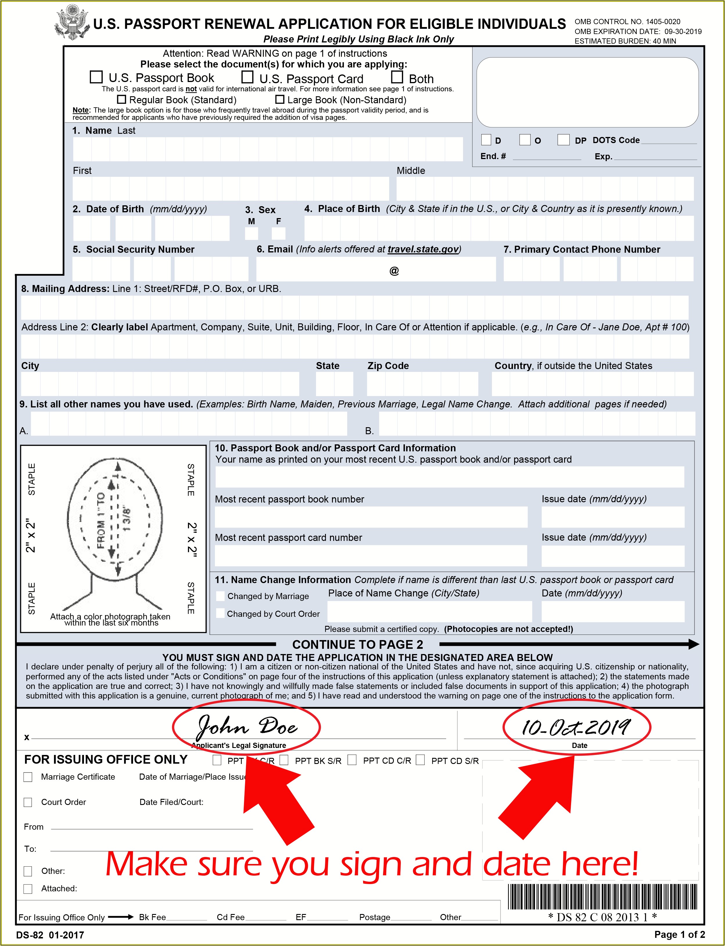 Form For Renewing Passport By Mail