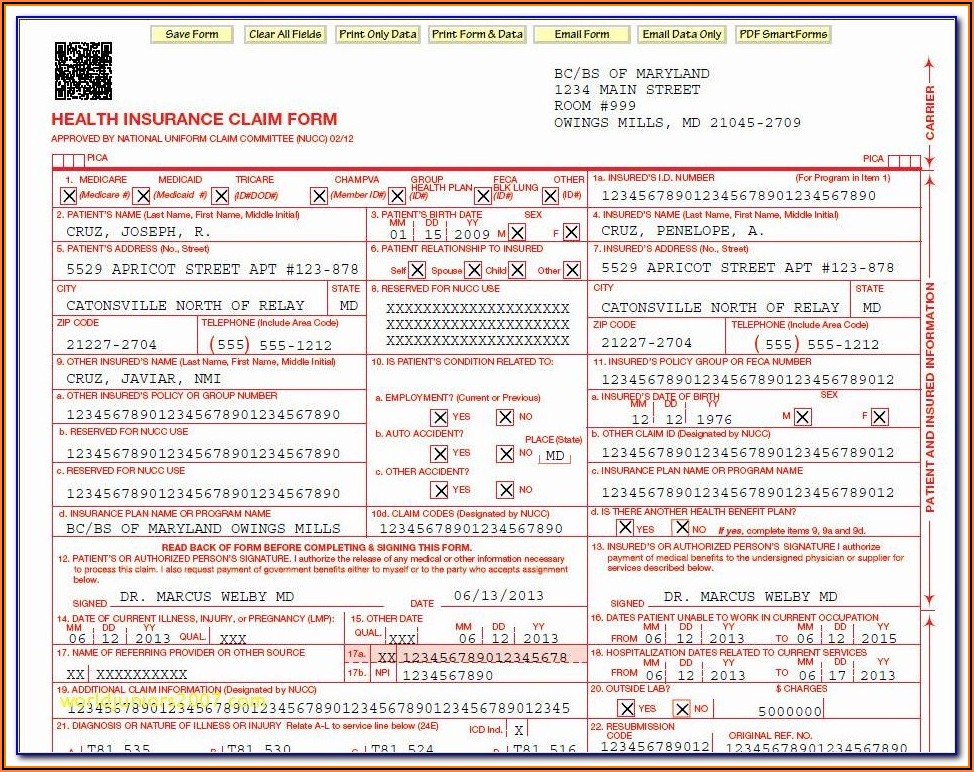 Free Blank Cms 1500 Claim Form Pdf