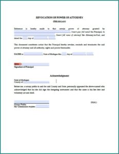 Free Durable Power Of Attorney Forms To Print Michigan