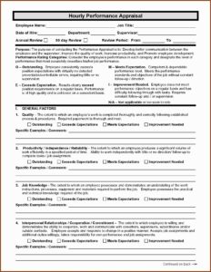 Free Employee Evaluation Form Word