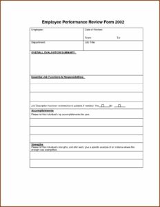 Free Employee Review Forms Templates