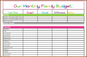 Free Excel Budget Template Monthly