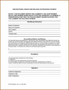 Free Lien Waiver Form Illinois