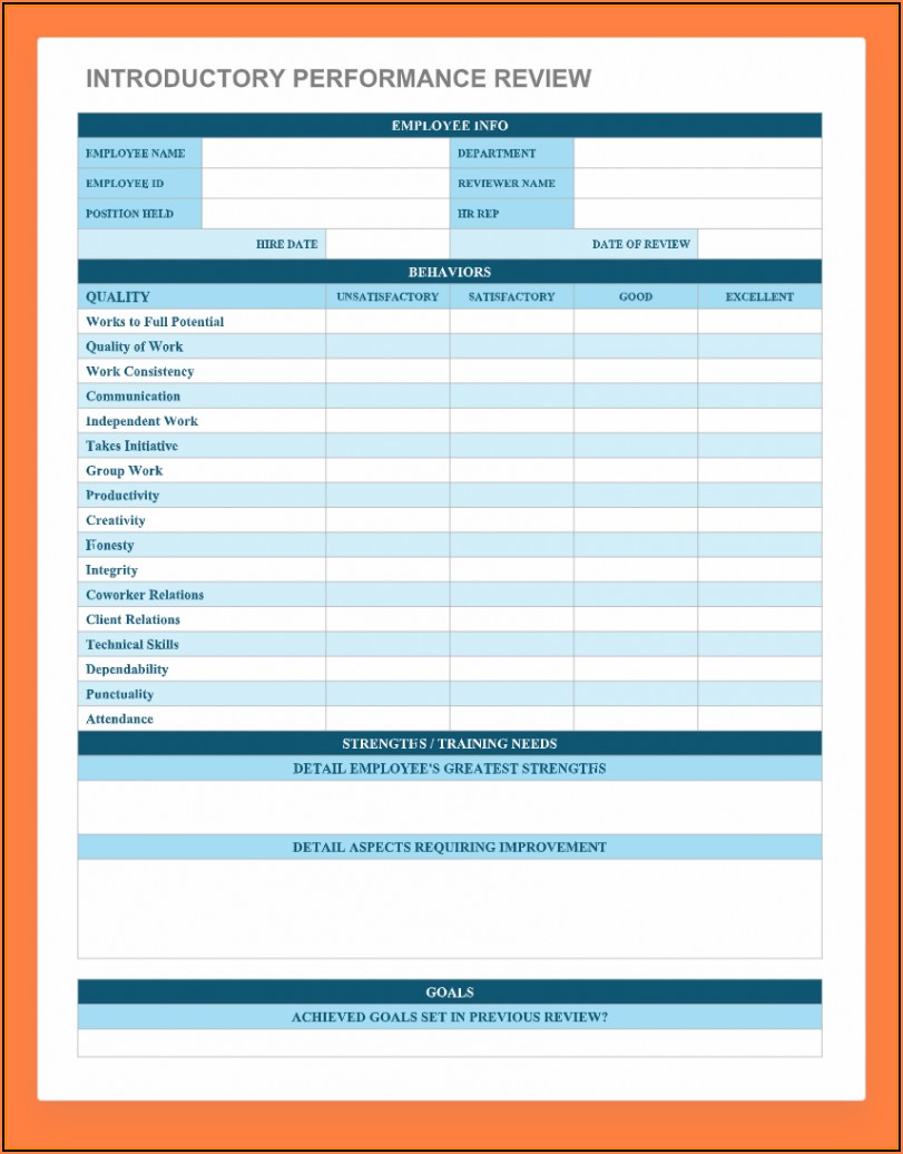 Free Medical Employee Evaluation Forms