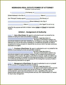 Free Medical Power Of Attorney Form Nebraska