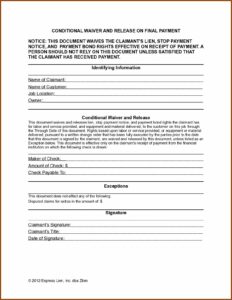 Free Partial Waiver Of Lien Form Illinois
