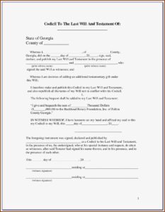 Free Printable Codicil Form Uk