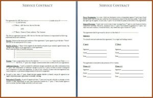 Free Printable Service Contract Forms