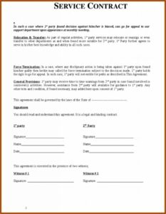 Free Printable Service Contract Template