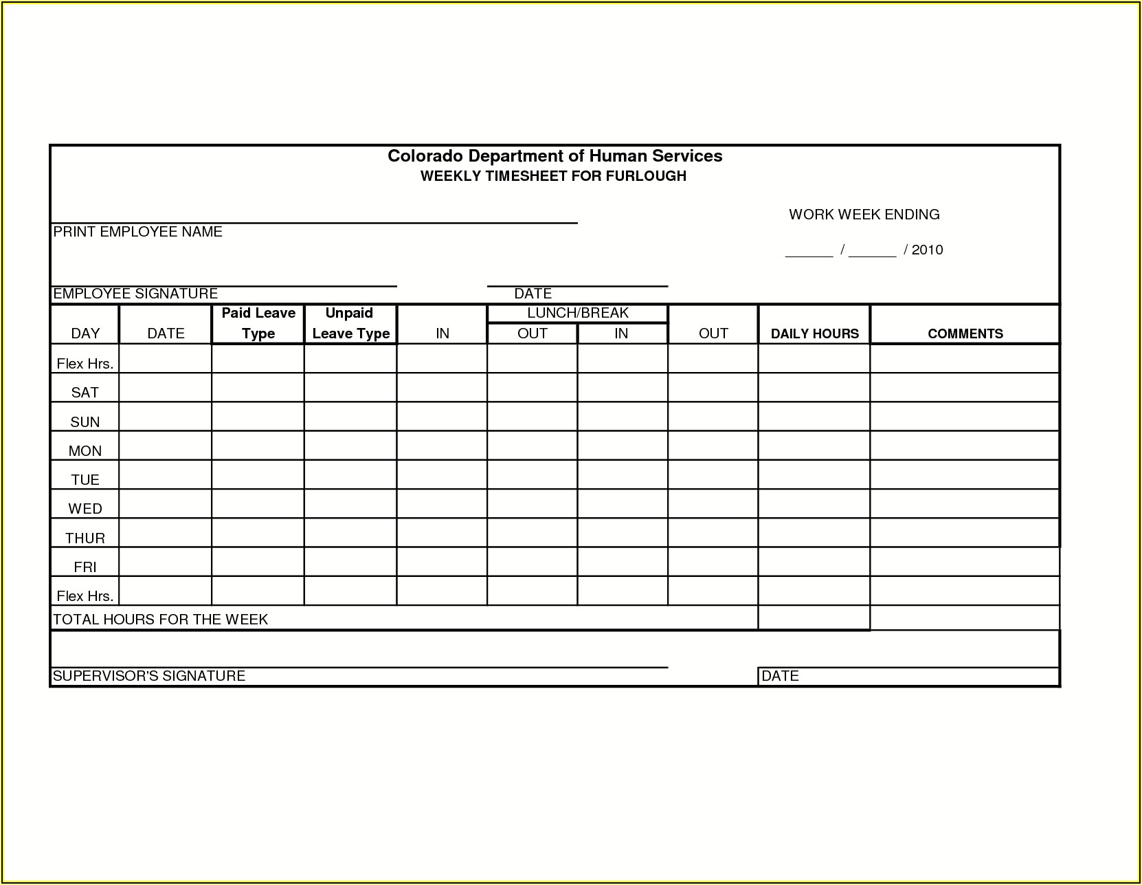Free Printable Time Sheets Forms