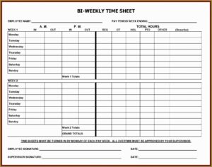 Free Printable Timesheet Forms