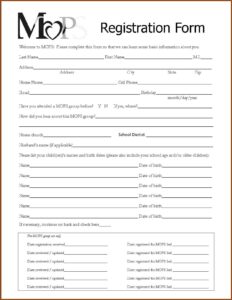 Free Registration Form Template Download