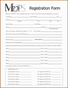 Free Registration Form Template Printable