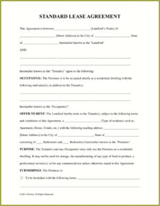Free Rental Or Lease Agreement Forms
